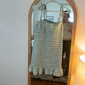 Reformation green gingham dress. Worn once to a wedding